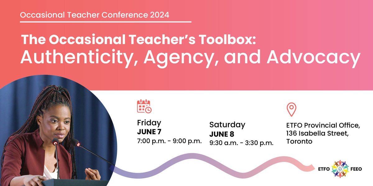ETFO Occasional Teachers - don't miss out on the 2024 OT #onted conference happening this June! Registration closes this Friday, April 26, at 5p.m. Learn more and register at events.etfo.org