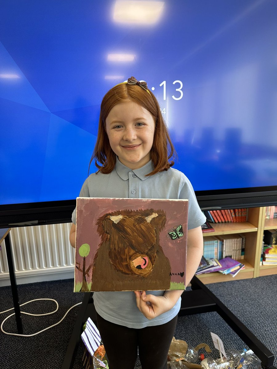 A pupil from Class 2 attended Jan Laird’s Art class in the Easter Holidays!🖼️🎨 #CrosshillClass2 #Creativity #EasterHolidays