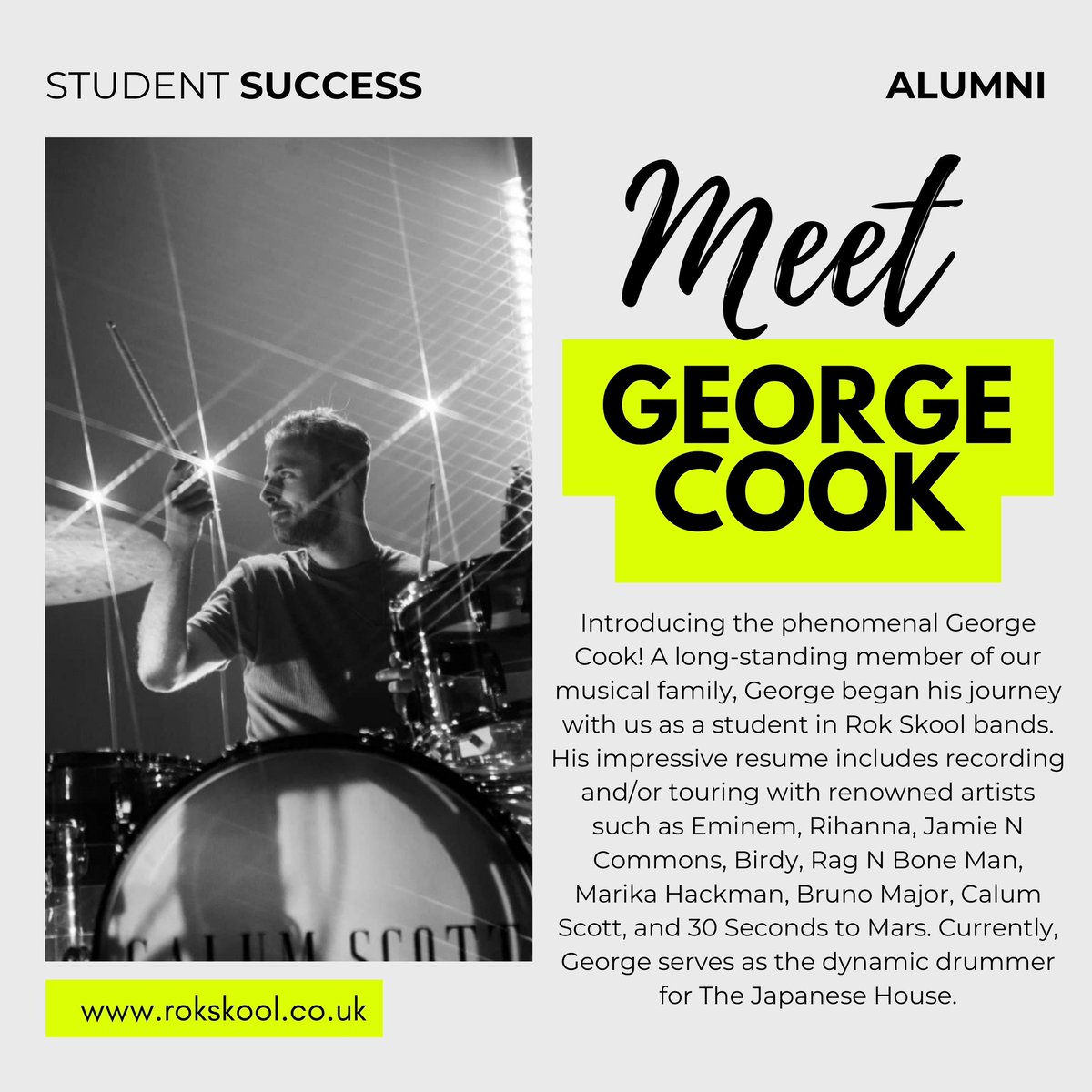 rokskool's tweet photo. Kicking off our hall of fame series! We’ve had some unbelievable talent come through our doors over the years. George is about as good as they come. A top bloke and it was a pleasure to work with him in his early days and help steer him towards his phenomenal career path. https://t.co/bjEZl4mRrH