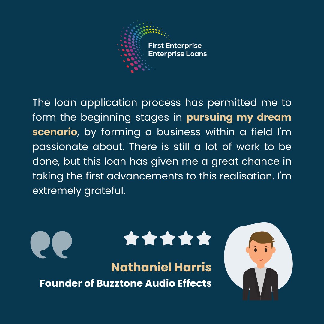 ⭐ Turning dreams into reality! 🙌 Hear what our client, Nathaniel Harris, said about the impact of the funding secured from First Enterprise! ⭐ A big thank you to our Investment Manager, Nabeel Akhter, who supported Nathaniel throughout the application process.