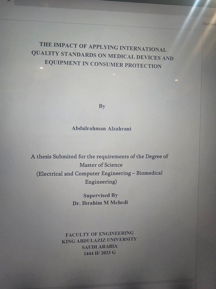 math_rania's tweet photo. سعدت بمناقشه المهندس/ عبدالرحمن الزهراني،  لنيل شهاده الماجستير بكليه الهندسه، قسم الهندسه الطبيه بجامعه الملك عبد العزيز
وقد تناولت الرساله أثر تطبيق معايير الجوده على الاجهزه الطبيه لحمايه المستهلك..
كل الشكر للمشرفين د.اياد عطار و د.ابراهيم مهيدي والمناقش الداخلي د.نبراس سبحي. https://t.co/Exl71LouYl
