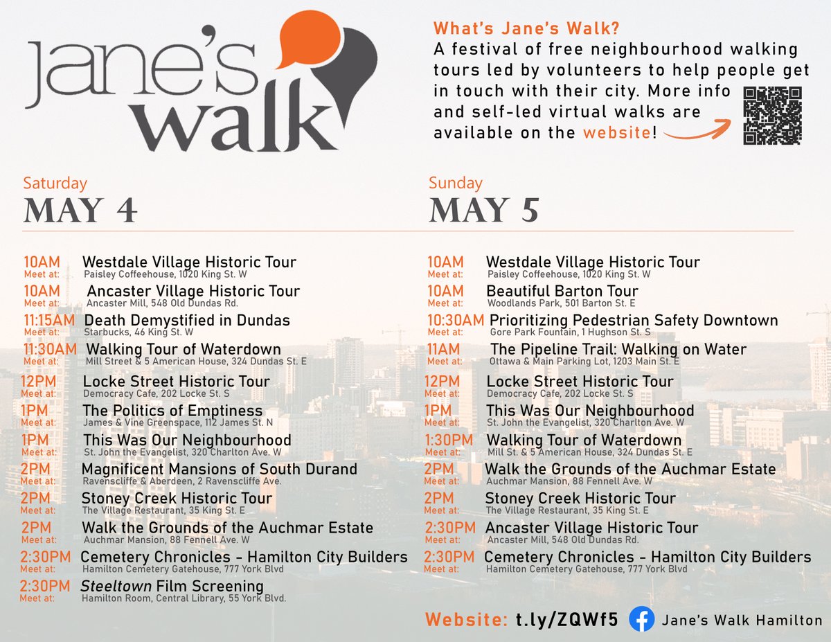 JanesWalkHamOnt's tweet photo. The walk schedule is available! Please visit our website for more details about the walks! 
https://t.co/Oqbq4L5TMx https://t.co/51KYJZLHFN