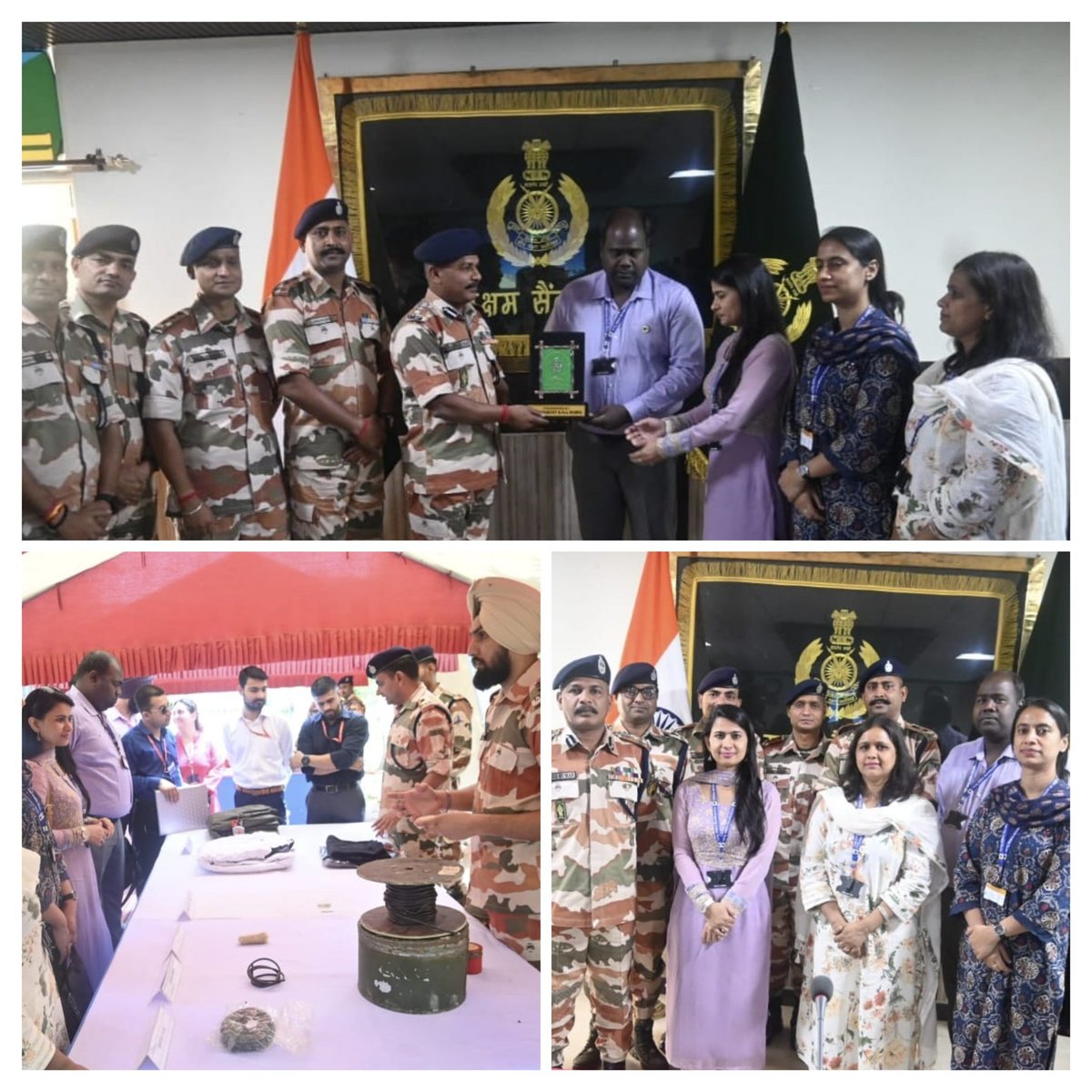 ITBP_official's tweet photo. Dean of School of National Security Studies, Central University of Jammu along with faculty members, Research Scholars and PG students visited 47th Bn, Samba on an educational tour. Weapon &amp; equipment display, photo exhibition and interactive session was organised.
#ITBP https://t.co/bnlUT0OMr9