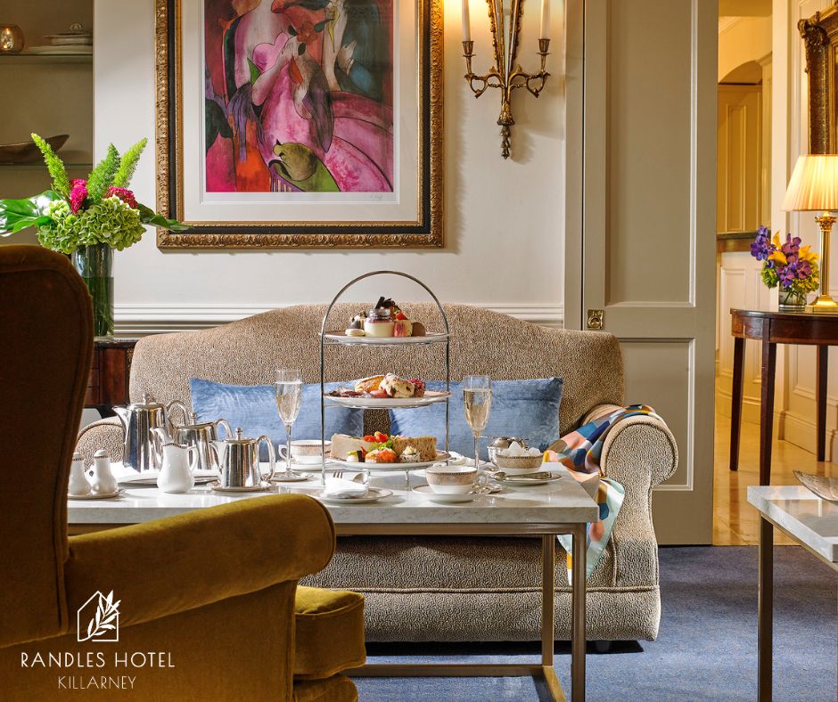 Afternoon tea in our drawing room, the ultimate luxury treat at Randles. Relax in compfortable surrounds & enjoy delectable treats from our kitchen. Randles the home of easy-going luxury #luxury #randles #originalirishhotels #killarney #relax #unwind #afternoontea