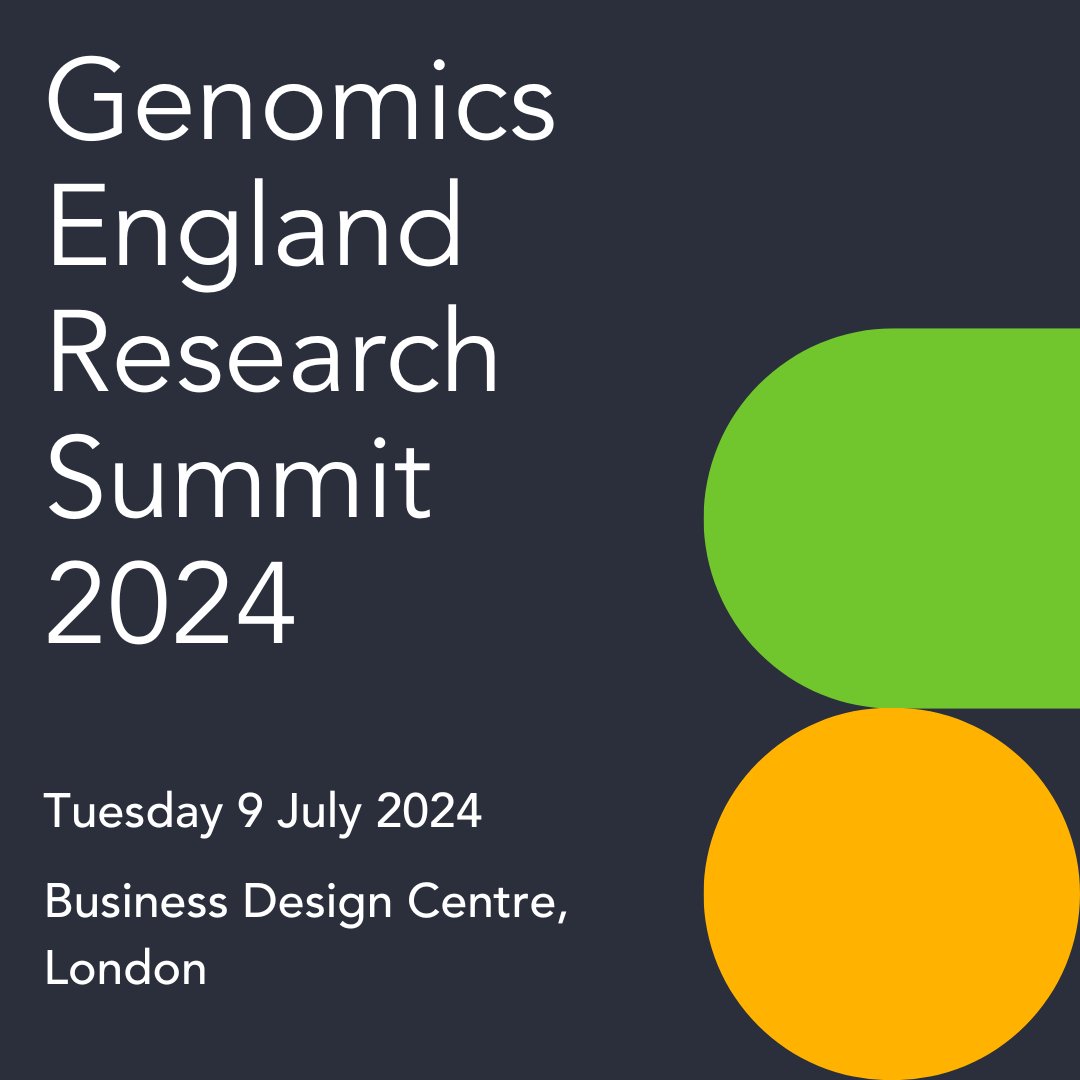 Join us in London on 9 July for the Genomics England Research Summit. Our speakers and posters will cover the latest in genomics and cancer, rare conditions, emerging technologies and healthcare innovations 🧬 Register for free here: ow.ly/NN6X50Rm8bT #GERS2024 #Genomics