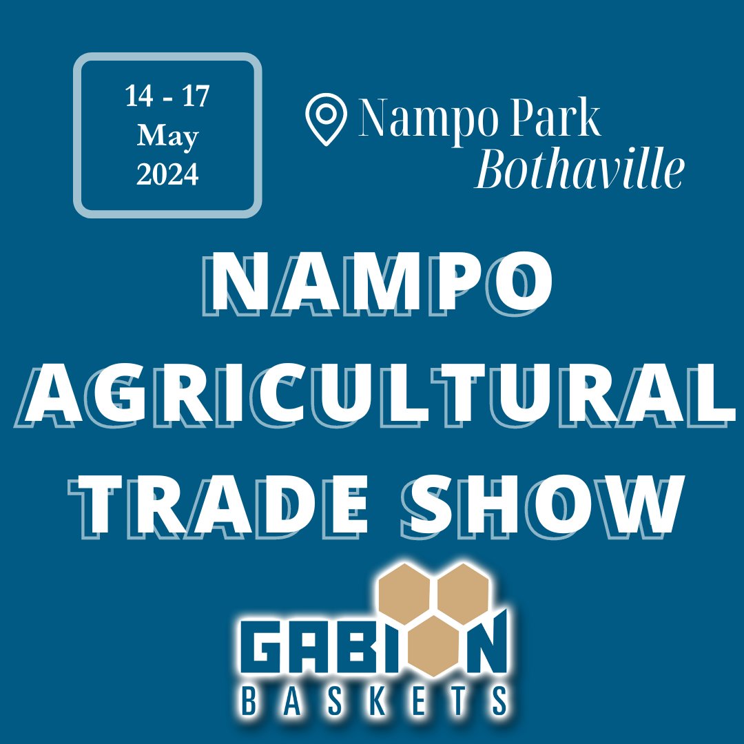 Join us at NAMPO 2024 in Bothaville from 14 - 17 May. Discover how Gabion Baskets is revolutionising agriculture with our innovative solutions. Get your tickets now and see how we’re shaping the future of farming! #NAMPO2024 #GabionBaskets #AgricultureInnovation