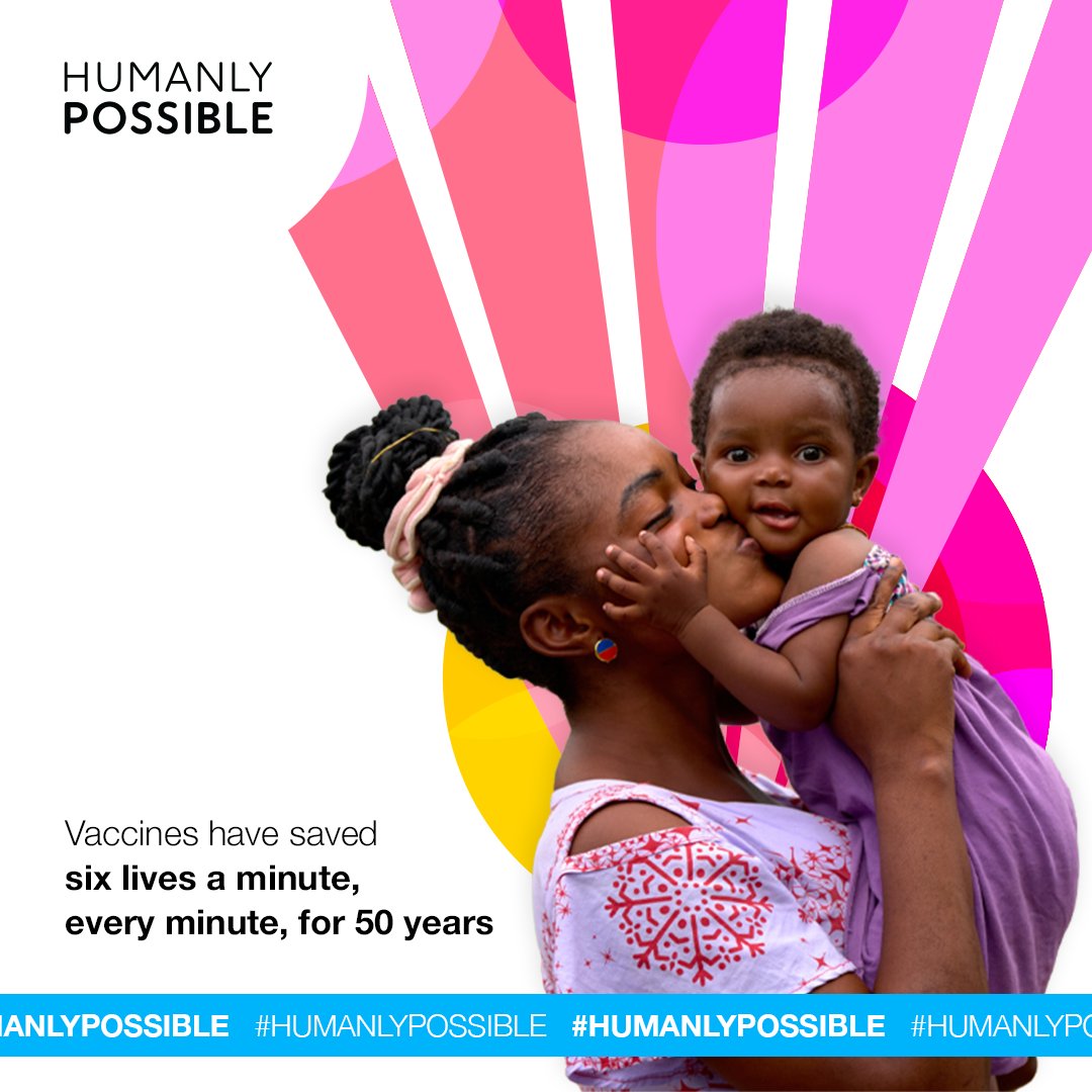 Immunization has saved six lives a minute. Every minute. For five decades. Let’s not stop now. Speak up and tell leaders it’s time for immunization for all. Let’s show the world what’s #HumanlyPossible @WHO @UNICEF @gatesfoundation