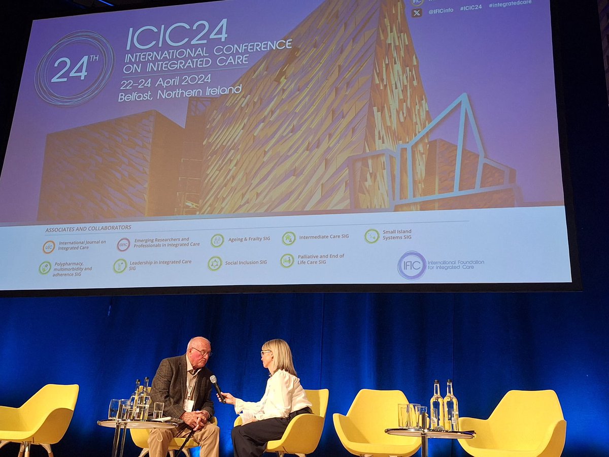 Sarah McLaughlin from Mid & East Antrim Impact Agewell @meaapni speaking with Billy Johnson who is describing his experience of engaging with this fantastic community based service for older people in Ballymena, Northern Ireland #integratedcare #ICIC24