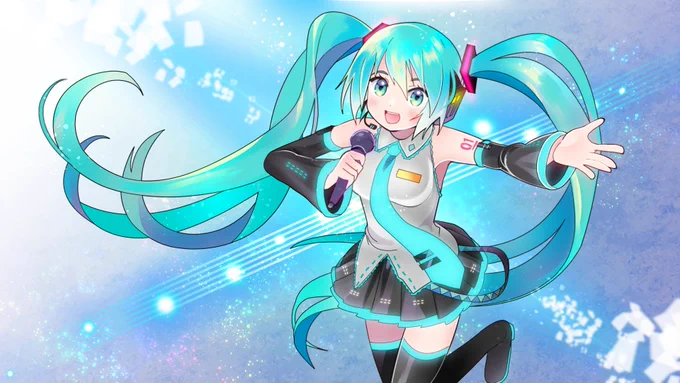 #私はこういう絵描きです見た絵描き全員参加 初音ミクさんとAPEXさんを可愛く描きたい! 
