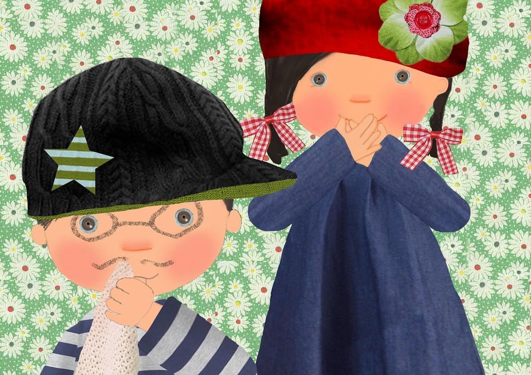 A sneak peek at an adorable unfinished project called ‘Rosie and Jack’ based on @sophietilley’s own children. What a lovely reminder of Sophie’s amazing talent and creativity. See more of Sophie’s work on our website: bit.ly/sophietilley #artistpartners #sophietilley