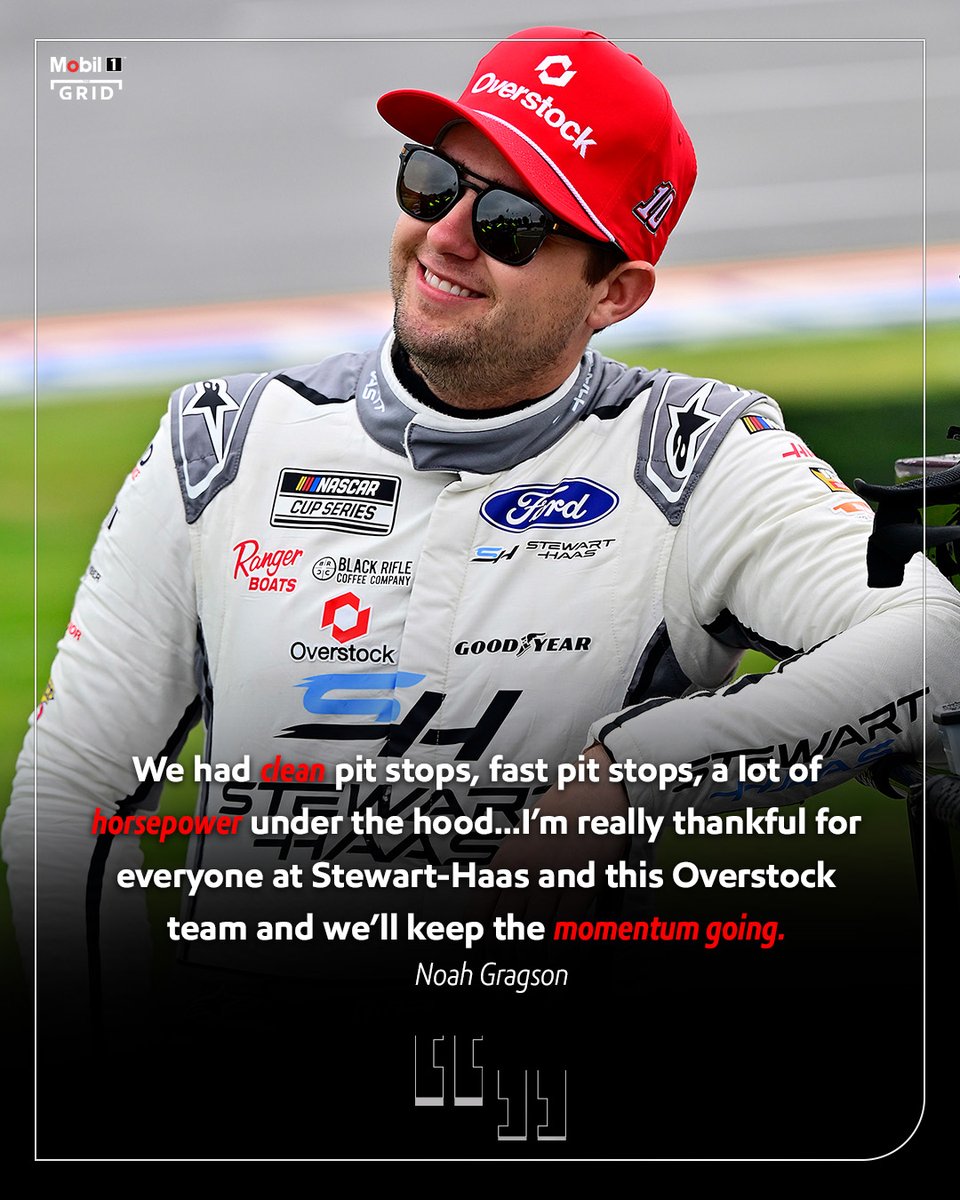 .@NoahGragson shares his #Talladega weekend highlights and thoughts on taking P3! 👀 @StewartHaasRcng #NASCAR #Mobil1 #Mobil1TheGrid