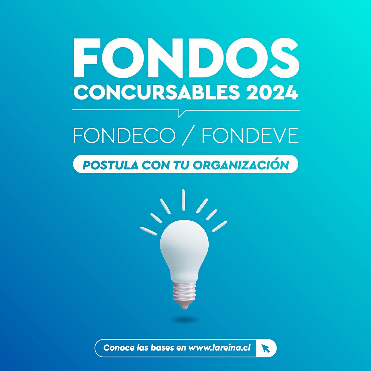 FONDOS CONCURSABLES 2024 ✅ Ya están las Bases de los Fondeve y Fondeco 2024. Diversas organizaciones comunales y Juntas de Vecinos podrán obtener recursos para hacer realidad proyectos, iniciativas y/o mejoramiento de su entorno. CLICK AQUÍ: lareina.cl/fondos-concurs…