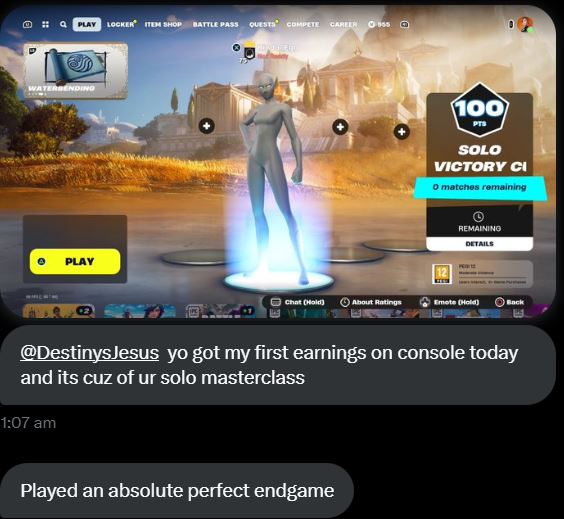 Solos Masterclass Update out later today reminder to stop wasting time in these free money cups you can win a game on 100+ ping worst set up imaginable if you know how to play 🧠