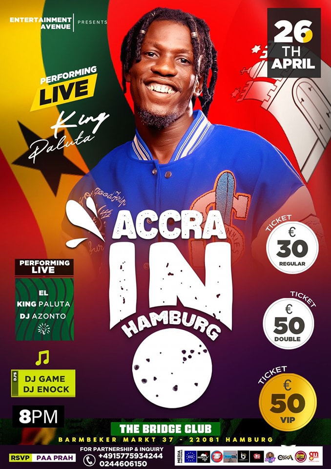 Hamburg 🇩🇪❗️ I will be live with you on the 26th April 2024 for the #AccraInHamburg Concert 🔥 Get your tickets ready ‼️