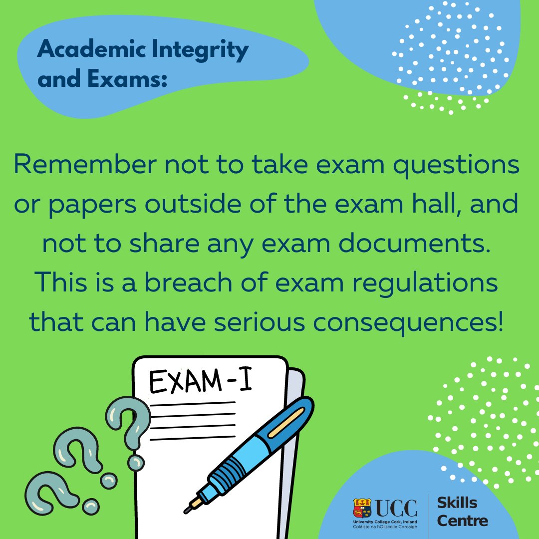 Today's tip: Remember to leave all exam papers in the exam hall when you finish! Best of luck in your exams!