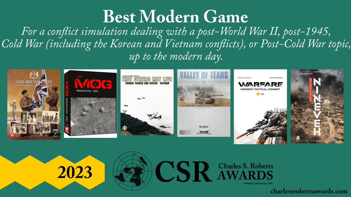The ballot for the 2023 Charles S. Roberts Awards is now open at forms.gle/z1yFjkYpajjTME… If you have not voted already, vote!