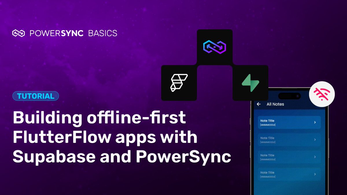 🚨 Now Available →

New guide for building 𝙤𝙛𝙛𝙡𝙞𝙣𝙚-𝙛𝙞𝙧𝙨𝙩 @flutterflow apps  that use @supabase.

2 resources available:

1) Step-by-step guide in our docs
2) Full video walkthrough (~40min)

Happy coding!

#flutterdev #localfirst