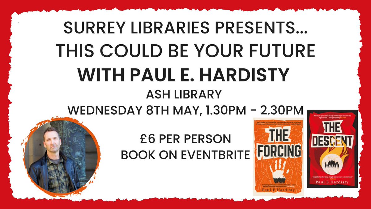 Our author event with one of the world's leading environmental scientists, @Hardisty_Paul, is NEXT WEEK 🎉 Join us on 8th May at 1.30pm to hear him discuss climate-emergency thrillers The Forcing and The Descent. Tickets £6: eventbrite.co.uk/e/this-could-b… @OrendaBooks @SurreyLibraries