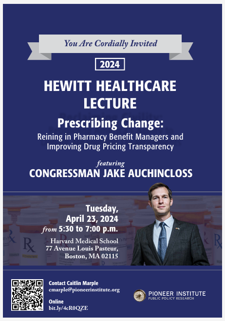 If you are in #Boston tonight, join me as I participate in a fireside chat with Congressman @JakeAuch at the @PioneerBoston annual Hewitt Healthcare Lecture. #healthcare #PBMs #Biotechnology #biopharmaceuticals #Drugcosts @ghlf