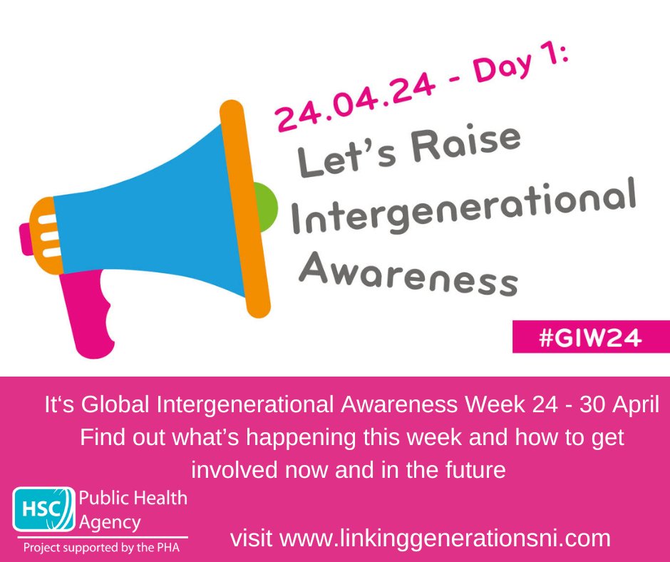 Global Intergenerational Week starts today. Let’s raise awareness of this important week which aims to link generations better and demonstrate the benefits for both young and older people For examples of projects supported by the PHA and more info👉linkinggenerationsni.com #GIW24