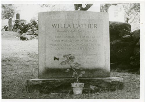 We have several images in our Willa Cather Foundation Collections and Archives of the Willa Cather and Edith Lewis gravesite at the Old Burying Ground in Jaffrey, New Hampshire. Today’s #TuesdayTreasure highlights some of them. BROWSE: collections.willacather.org [See more, below.]