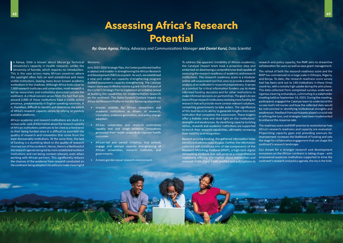 Our dream for a stronger African research &amp; development ecosystem is taking shape. With empowered academic institutions supported to drive the continent’s research &amp; policy agenda, the sky is the limit.

Read more on page 48: buff.ly/48VFUNS.

#WeAreAfrica #APHRCResearch