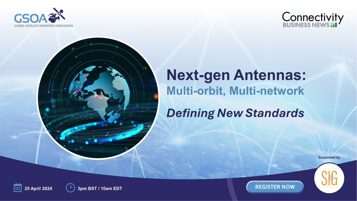 We are looking forward to this Thursday's #webinar on defining new standards for next-gen #antennas featuring thought leaders from across the #satcom industry and moderated by @reticulateio EVP Mark Steel. It will be a great follow up to the #satshow 2024 breakfast roundtable…