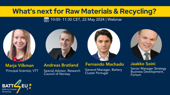 🔋 Let's talk about raw materials and recycling! Following legislative initiatives in the European Level, collaborative research is the only way to ensure autonomy and circularity throughout the lifecycle of batteries! Register here to learn more ➡ lnkd.in/gajuX9bg