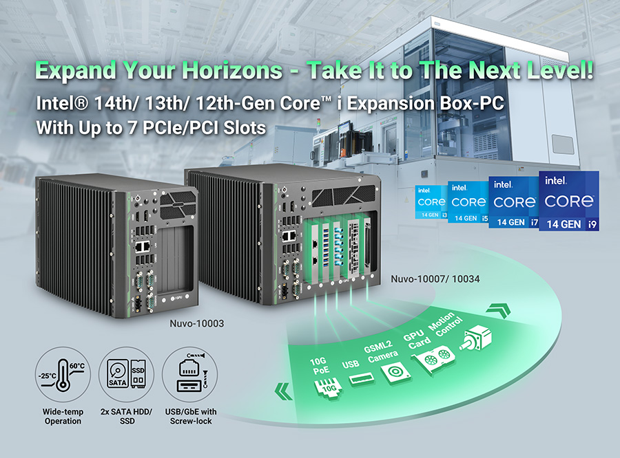 Unlock the power of compact computing with #Neousys Nuvo-10000 series, the next-gen expansion #BoxPC. Supporting #Intel14th Core processors and up to 7 #PCI_PCIe slots, it's your ultimate solution for versatile performance: shorturl.at/GNR29