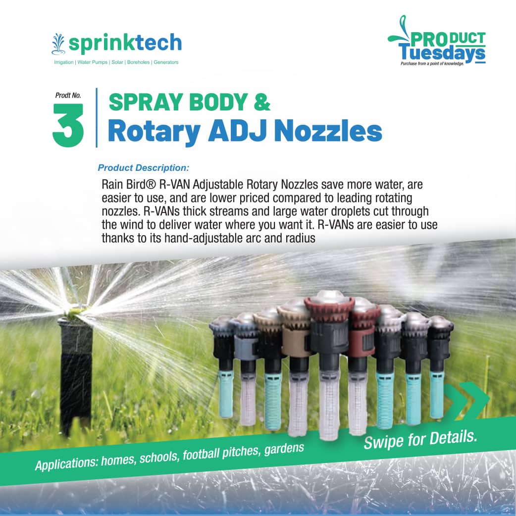 Elevate your Landscape @sprinktech with a Spray body Rotary ADJ Nozzles from the renowned @RainBirdCorp visit us at sprinktechug.com call us at +256 753 875779 #sprinklers #irrigation #landscaping #nozzles #gardens #homes #schools