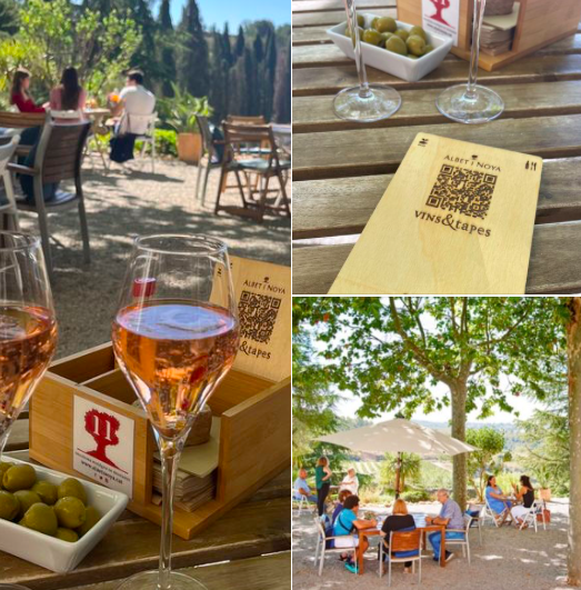 SparklingSpain's tweet photo. Albet i Noya is the first organic winery in the whole Spain. No wonder that even the menu card is made of wood! They are open every day until 2 pm, reserving a table is strongly recommended! https://t.co/edi03WBsi3