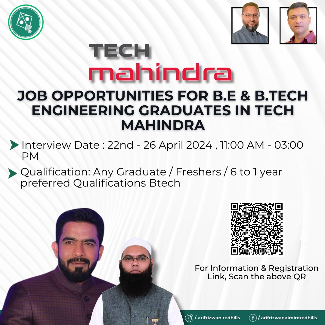 Tech Mahindra is Hiring For Freshers || Service Desk (Technical Support )

DON'T MISS THIS OPPORTUNITY. 

For more details: Scan QR Code from the post

#jobsearch #jobvacancy #engineerjobs #techmahindra #btech #hyderabad #aimim