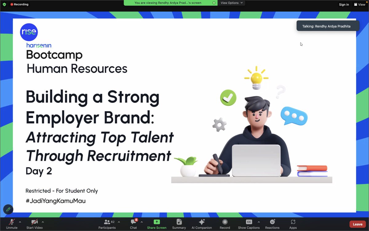 Mini bootcamp dari <a href="/harisenincom/">harisenin.com #JadiYangKamuMau</a> banyak banget ilmu baru yang didapat karena background sebagai HR masih kurang. Thanks! 😊😊