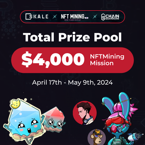 DMissionZone's tweet photo. $4,000 NFTMining Mission Activated!

🚀 Discover the ultimate adventure of @NFTmining_com  event on #DMission with a total treasure of up to $4000.

💥 Get hyped for the grand celebration of the launch of https://t.co/eNcvM1kuf0 in collaboration with ChainGuardians and SKALE! 💥

🌟 Unveiling valuable rewards and crystal NFT mining, along with an exclusive RPG version in ChainGuardians!

Are you ready for this exciting journey?

💰 Rewards: 4,000 USDT
📅 Duration: 10:00 UTC, April 17th - May 9th, 2024

Don't miss out on this epic event, the treasure trove of rewards waiting for you! 👇🏻
https://t.co/ugCUg9pZVy