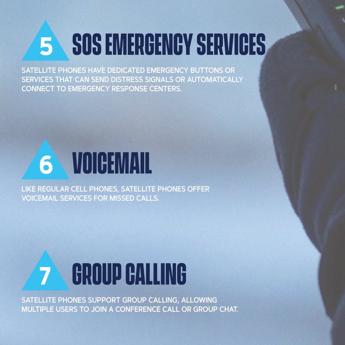 STS_Satellite's tweet photo. 10 COMMON SERVICES A SATELLITE PHONE OFFERS

Get your first Satellite Phone with us. Contact us to know more :)

#STS #SatelliteTechnologySolutions #Satellite #Technology #Services #Internet #SOS #Emergency #Management https://t.co/sVpsQ9UFeh