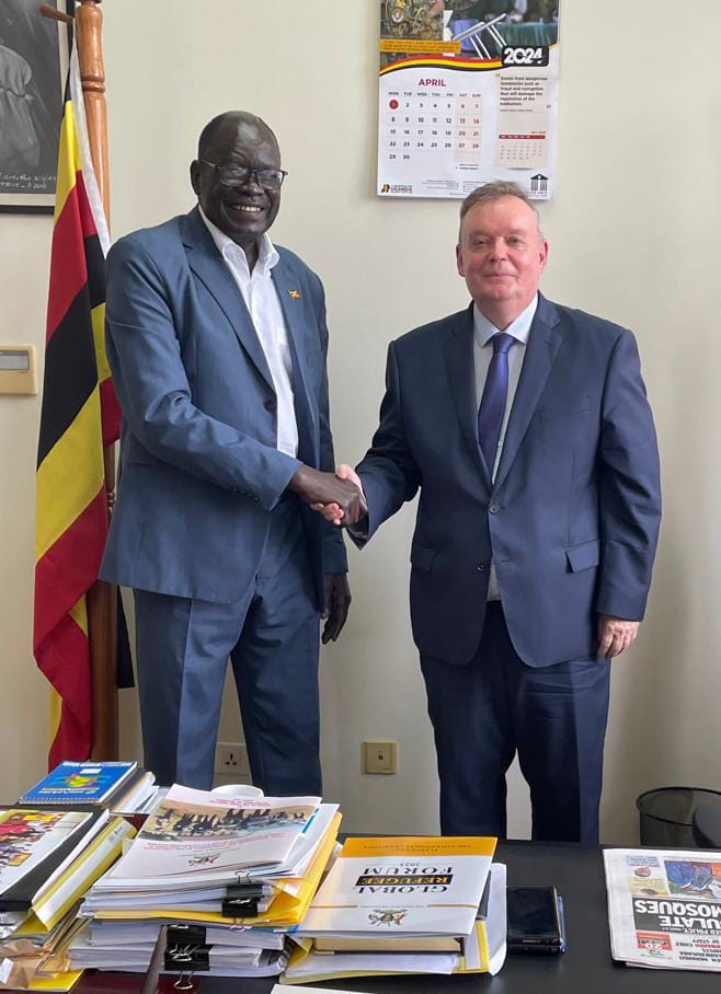 🇷🇺 🇺🇬 On April 19, Ambassador Vladlen Semivolos was hosted by Hon. Eng. Hilary Onek, Minister of Relief, Disaster Preparedness and Refugees of Uganda, to discuss opportunities for bilateral cooperation in the field of eliminating the consequences of natural hazards and calamities