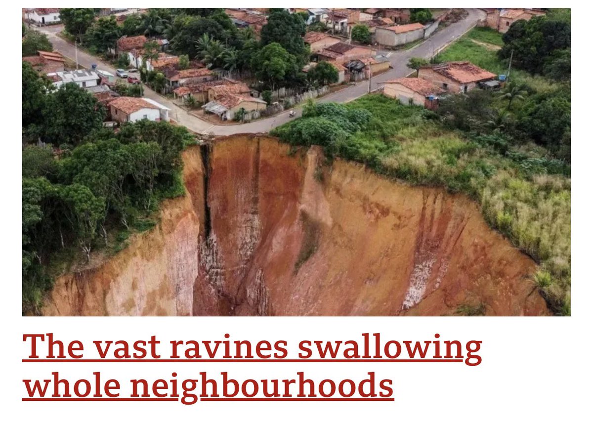 Look at this. Massively increased rainfall because of global warming is washing away the ground from beneath our feet - causing huge ravines to open up all across the world. Click on the story and scroll down. It’s genuinely shocking bbc.co.uk/news/resources…