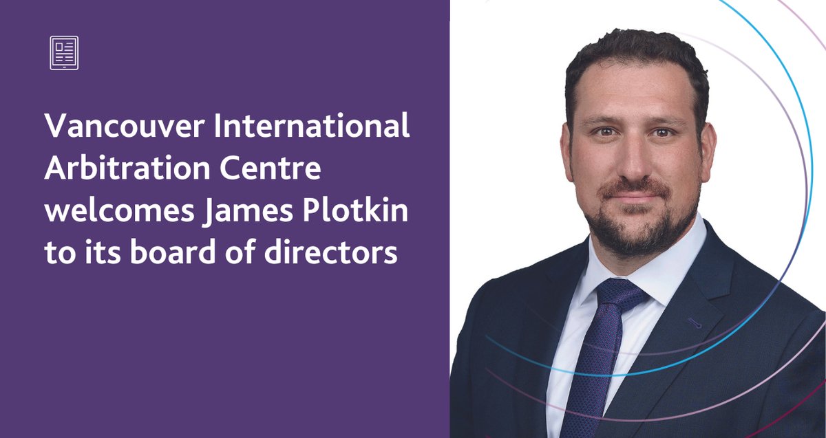 ✨ James Plotkin, a partner in our Ottawa office, has been appointed to the board of directors of @VanArbitration. Find out how James will contribute to the growth and stability of BC’s business ecosystem in this new role 👉 gowlg.co/3w7d3c6