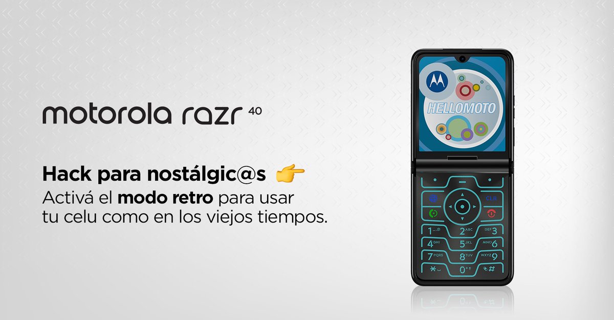 motorola_AR's tweet photo. El #modoretro está disponible para quienes extrañan a aquel #motorolarazr que los hizo tan felices. En este hilo te contamos cómo activarlo 👇 https://t.co/pCWreUHNl5
