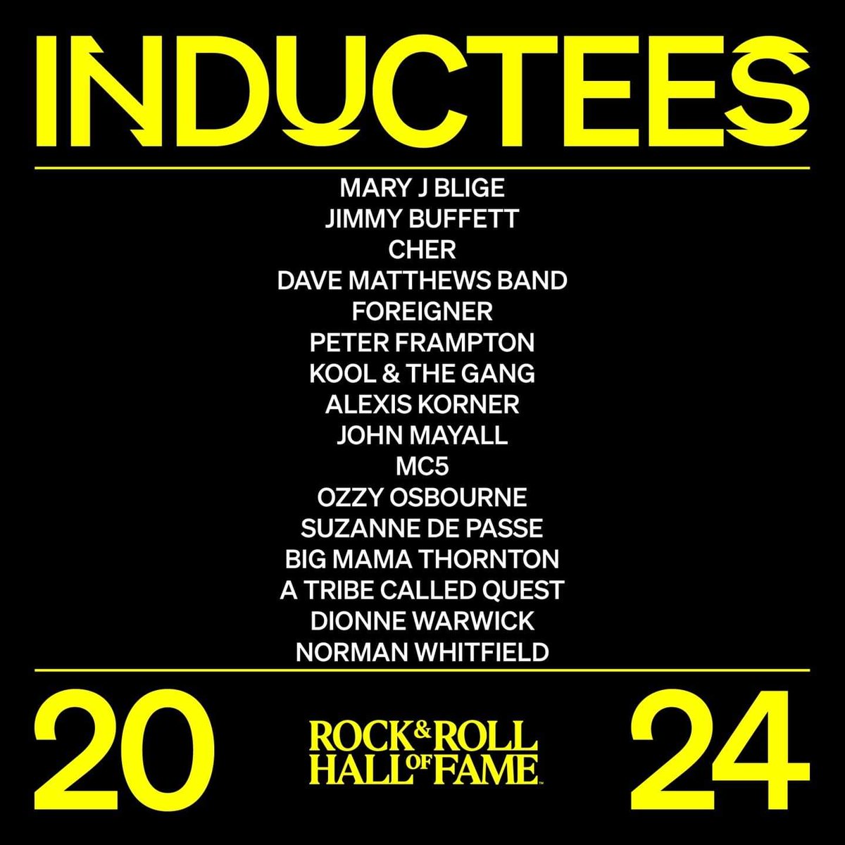 Ladies and gentlemen... the #RockHall2024 Inductee class! 🤘 ➡️ auda.cy/3JuFcg9