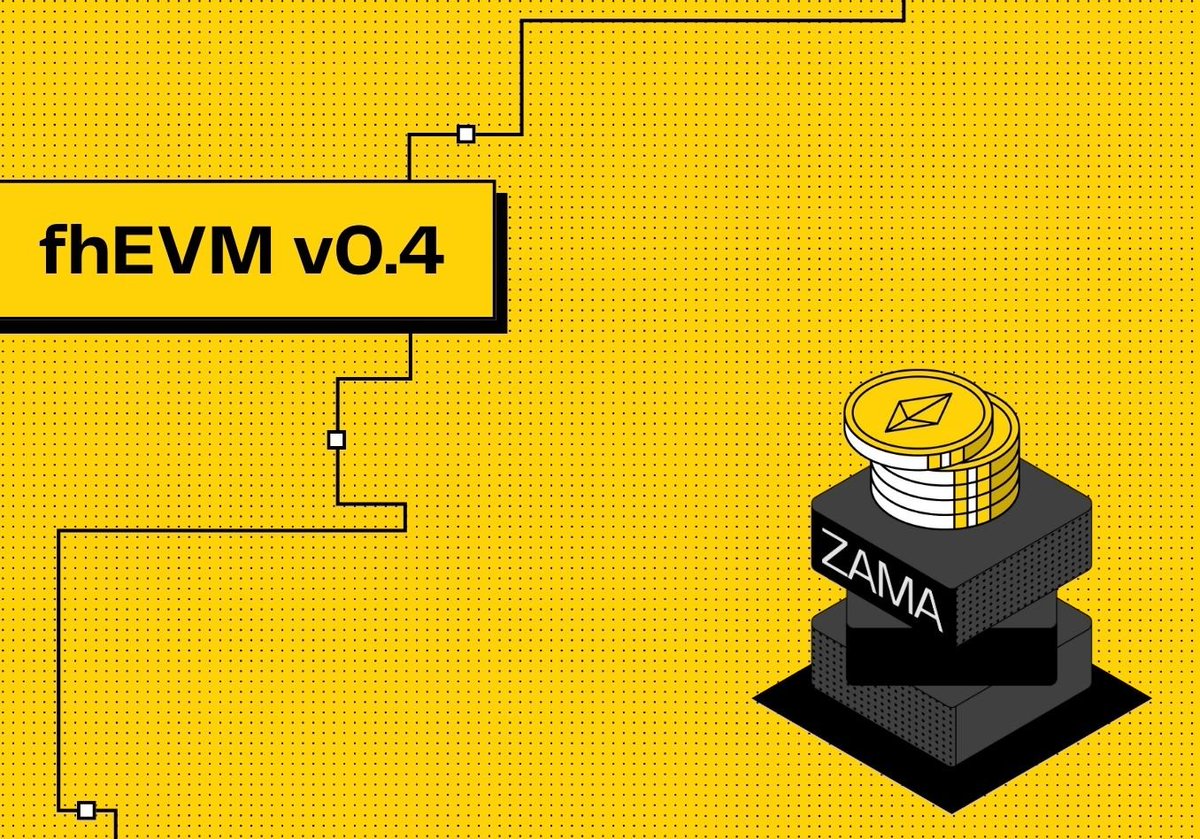 Zama's fhEVM v0.4.0 has been released! It introduces new types, asynchronous decryption, and a new package for standard contracts.⬇️