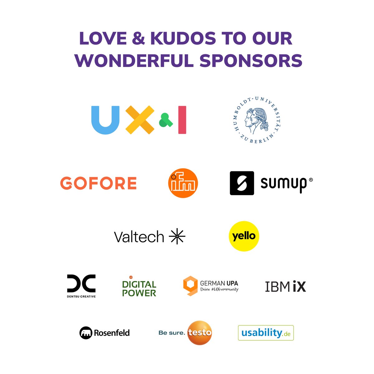 One more month until UXcamp Europe 24. This is only possible because of our wonderful sponsors! We love each one, tell them you love them too! (And in case you’re interested in a new career, look at their open positions.) #uxce24