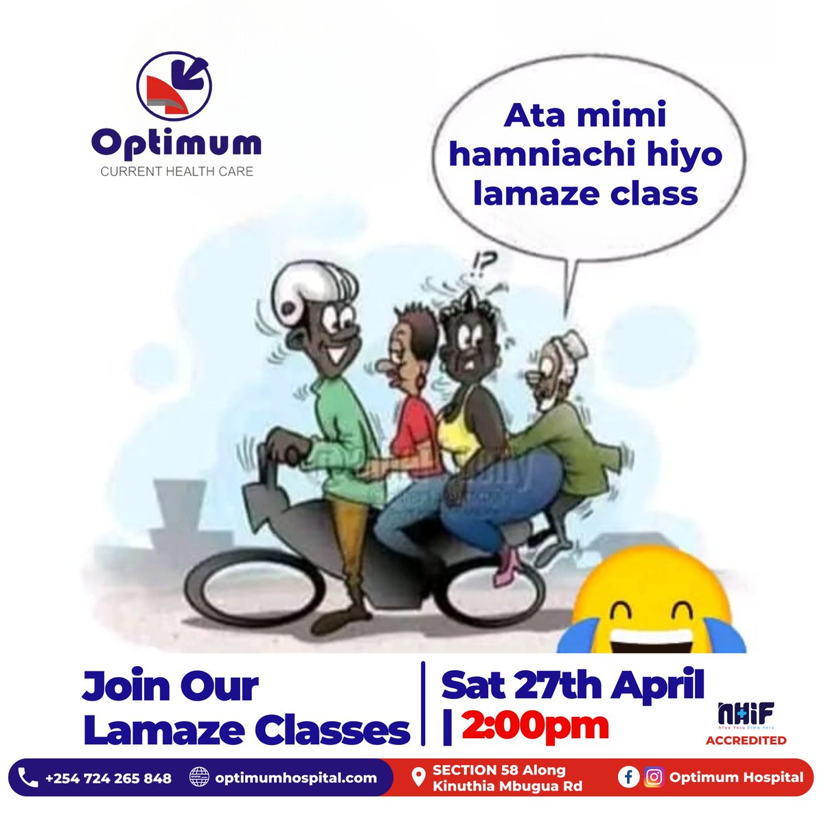 optimum_chc's tweet photo. Lazima hii lamaze kila mtu akuje📷.
Siku ni tano tu zimebaki.
See you on Saturday.
#lamazeclass #lamaze
📷+254 740 793 091
📷SECTION 58 | Along Kinuthia Mbugua Rd Opposite Nakuru Elite Education Center.
Website: https://t.co/V80p5dYAry https://t.co/phXljs7uMy