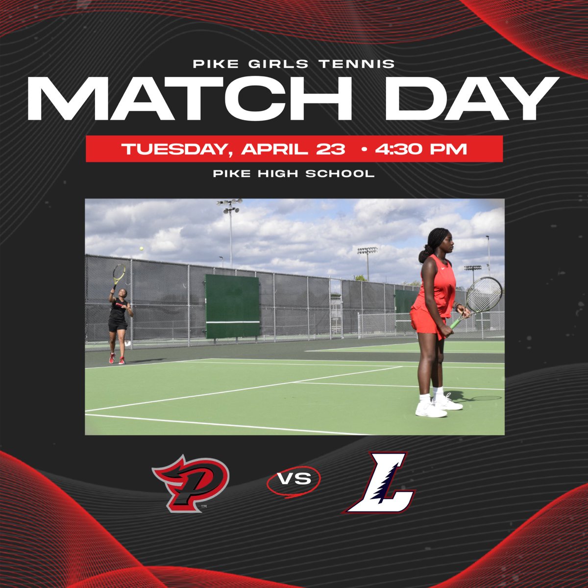 It’s Match Day! 🎾 » Girls Tennis 🆚 » @lebanontigers 📍 » PHS ⏱ » 4:30 PM #PikeRedDevilsRise