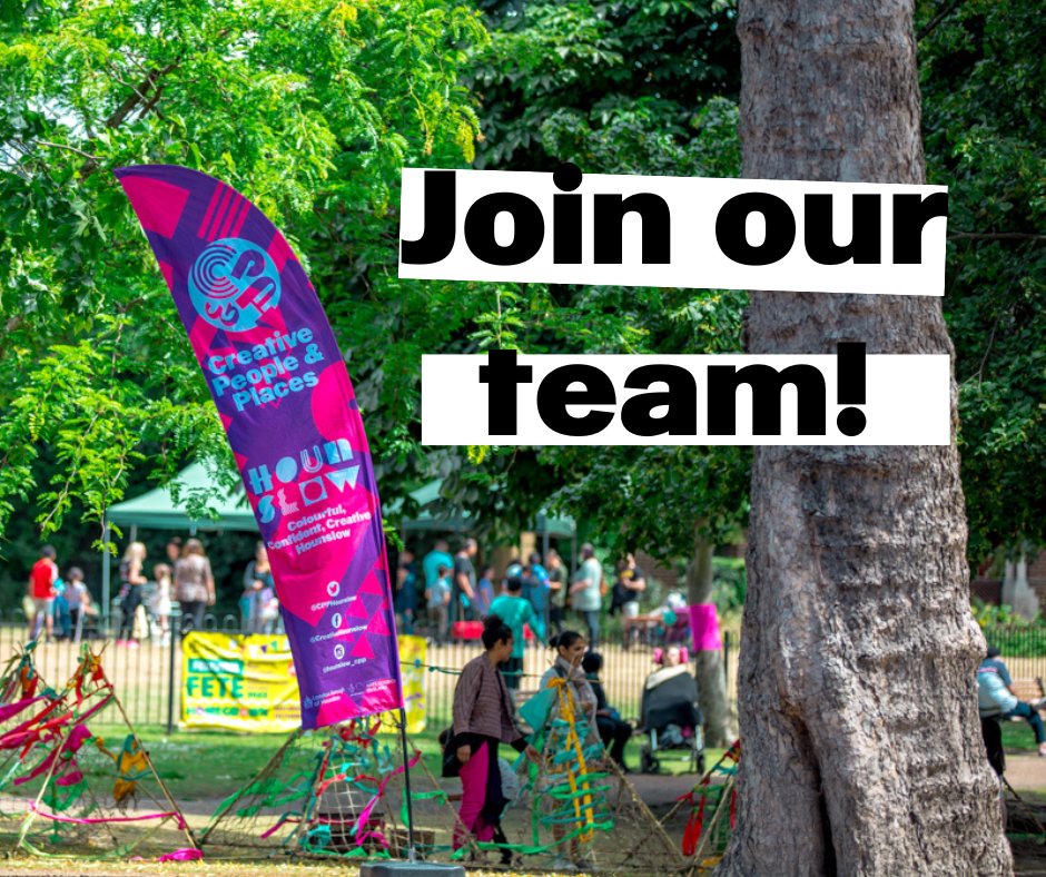 CPPHounslow's tweet photo. We're hiring!💥Looking for two passionate, creative people interested in growing engagement in arts and culture in Hounslow! Find out more here: https://t.co/3DsvVRCp4t

@ace__london @ace_national @ArtsPro @workcultureuk @LBofHounslow @LBHLibraries https://t.co/UgcohH316h