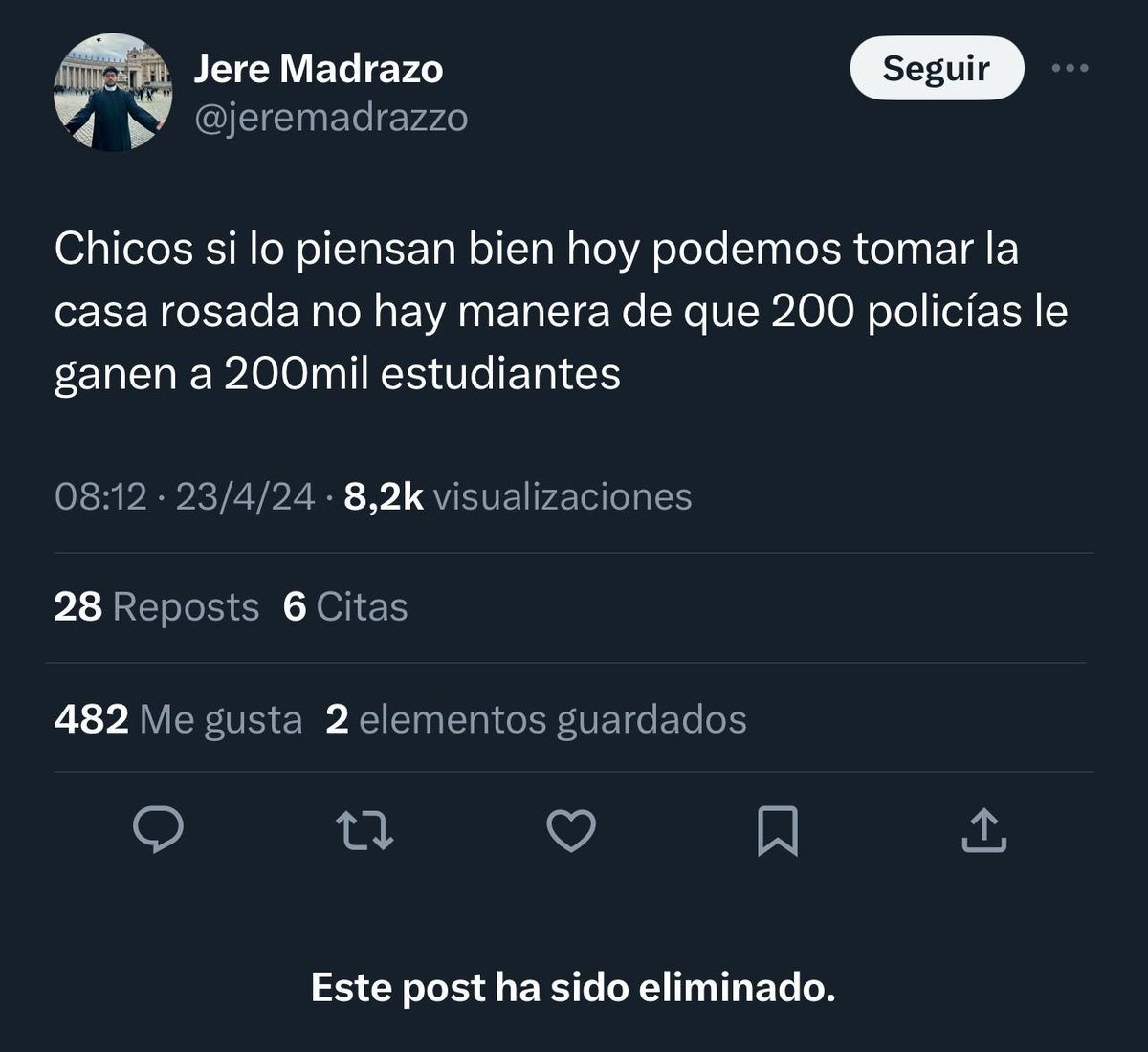 Repito: Solo respetan la democracia cuando gobiernan ellos, de lo contrario, van a hacer hasta lo imposibles para voltear al gobierno.

Se venden de defensores de la democracia, pero son terribles golpistas.