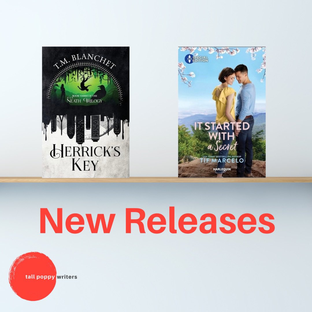 It’s a big day for these two! @TM_Blanchet’s HERRICK’S KEY, the epic conclusion to the Neath Trilogy, and @tifmarcelo’s IT STARTED WITH A SECRET, the first book in the Spirit of Shenandoah series, hit shelves today!