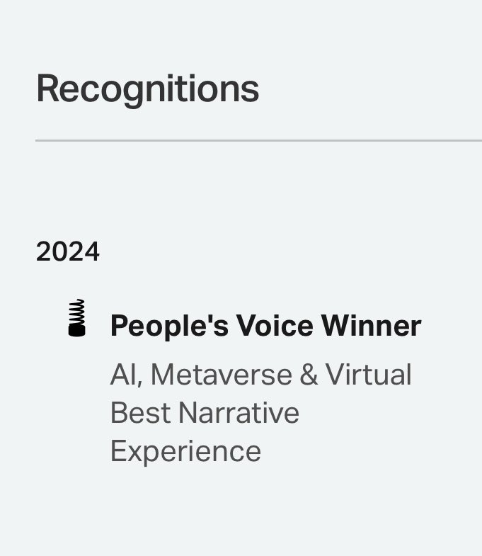 The Escape Artist is officially People’s Voice Winner for Best Narrative Experience at The Webby Awards! We’re incredibly grateful for all the support from our players and community - thank you all!