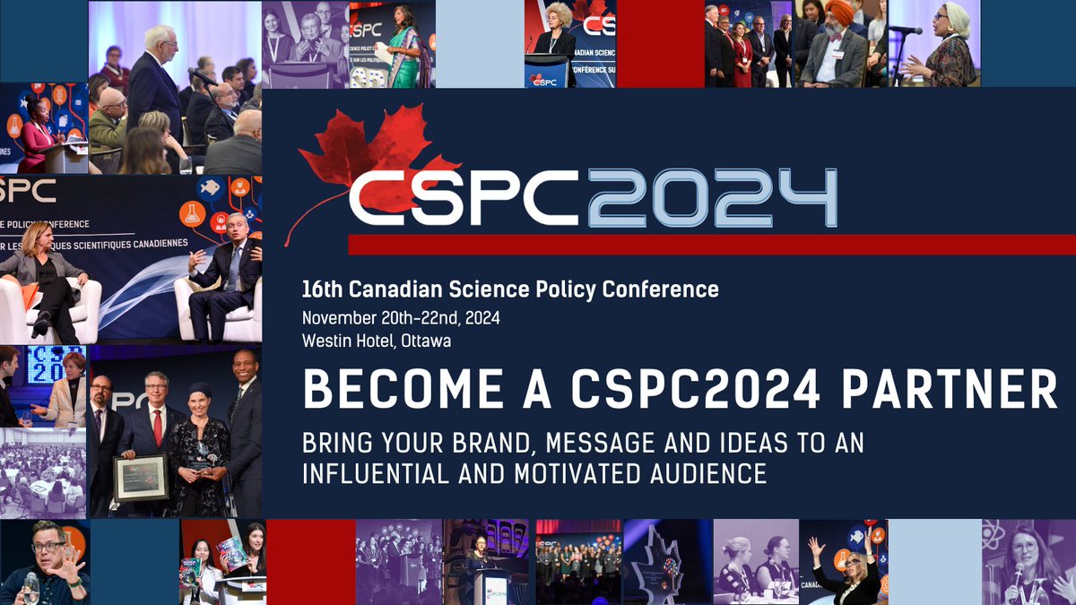 Want to be a part of Canada's most comprehensive forum for emerging issues in #science, #technology, and #innovation policy? 🗣️

➡️ Become a #CSPC2024 Partner today: sciencepolicy.ca/become-a-cspc-…

#CdnSci #CdnInnovation