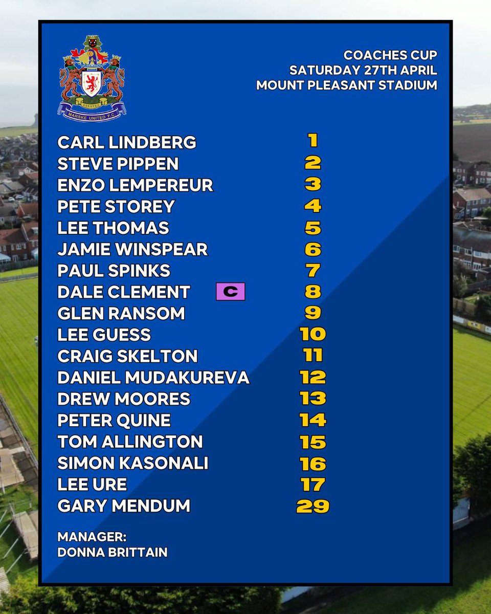 And here is how The Seasiders lineup New gaffers Craig Skelton and Simon Kasonali have made there way into the 18 man squad (I’m hearing not quite good enough for the starting 11) It’s shaping up to be a great day , get down to Mount Pleasant and get involved